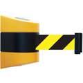 Tensabarrier Retractable Belt Barrier: Yellow/Black Chevron, Yellow, 15 ft Belt Lg
