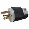 Hubbell Wiring Device-Kellems 20A Hospital Grade Straight Blade Plug, Black/White; NEMA Configuration: 5-20P