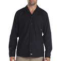 Long Sleeve Industrial Work Shirt, 2XL, Black, Polyester/Cotton Poplin, Fits Chest Size 55-1/2"