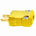 Hubbell Wiring Device-Kellems 15A Industrial Grade Straight Blade Plug, Yellow; NEMA Configuration: 1-15P