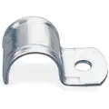 One Hole Clamp: Pre-Galvanized Steel, 1/2 in Pipe Size, 5/8 in Wd