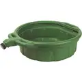 Drain Pan: Polyethylene, 4.25 gal Capacity, 18 7/16 in Overall Dia, 5 13/16 in Overall Ht, Green