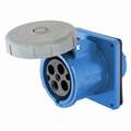 Hubbell Wiring Device-Kellems 30 Amp, 3-Phase Zytel 101 Nylon Watertight Pin and Sleeve Receptacle, Blue
