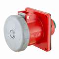 Hubbell Wiring Device-Kellems 60 Amp, 3-Phase Zytel 101 Nylon Watertight Pin and Sleeve Receptacle, Red