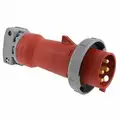 Hubbell Wiring Device-Kellems 100 Amp, 3-Phase Zytel 801 Nylon Watertight Pin and Sleeve Plug, Red