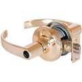 Lever Lockset, Mechanical, Heavy Duty, Different, Bright Brass, 2 3/4" Backset, Cylindrical