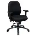 Desk Chair, Fabric, Black,19-23" Seat Ht