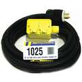 CEP 25 ft. 120/240 VAC Indoor, Outdoor Generator Cord with Pendant Box, Black; No. of Outlets: 4
