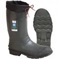 Baffin Rubber Boot, Men's, 7, Mid-Calf, Steel Toe Type, Polyurethane, Rubber, Black, Green, 1 PR