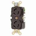 Hubbell Wiring Device-Kellems Brown Duplex Locking Receptacle, 15 Amps, 125V AC Voltage, NEMA Configuration: L5-15R