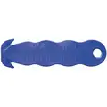 Klever Kutter Safety Cutter: 4 5/8 in Overall L, Contoured Handle, Textured, Steel, Blue, 10 PK