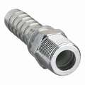 Barbed Steam Hose Fitting, Steel x Steel Fitting Material, 1/2" x 3/8", Male x Male