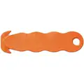 Klever Kutter Safety Cutter: 4 5/8 in Overall L, Contoured Handle, Textured, Steel, Orange, 10 PK