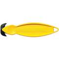Klever Koncept Safety Cutter: 5 3/4 in Overall L, Oval Handle, Textured, Steel, Yellow, 10 PK