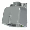 Hubbell Wiring Device-Kellems Angle Back Box, Metallic, 20/30 Amps, Box Type: Feed Though, 15&deg; Angle