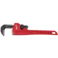 Straight Pipe Wrench, Alloy Steel, Black Oxide, Jaw Capacity 2", Serrated
