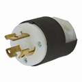 Hubbell Wiring Device-Kellems 15A Industrial Grade Non-Shrouded Locking Plug, Black/White; NEMA Configuration: L6-15P