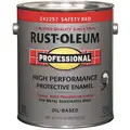 Rust-Oleum Interior/Exterior Paint: For Metal/Steel, Safety Red, 1 gal Size, Oil, Less Than 100g/L, Gloss