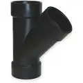 Wye: 1 1/2 in x 1 1/2 in x 1 1/2 in Fitting Pipe Size, Schedule 40, Black
