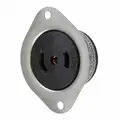 Hubbell Wiring Device-Kellems Midget Locking Flanged Receptacle, 120/240V AC Voltage, 15 A Amps, NEMA Configuration: ML-3R