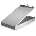 Silver Aluminum Storage Clipboard, Memo File Size, 6" W x 10-1/4" H, 1/2" Clip Capacity, 1 EA