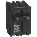 Square D Plug In Circuit Breaker, HOM, Number of Poles 2, 30 Amps, 120/240 VAC, Standard