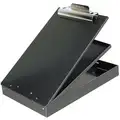 Saunders Black Aluminum Storage Clipboard, Letter File Size, 9-1/4" W x 13-3/4" H, 1" Clip Capacity, 1 EA
