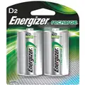 Energizer D Pre-Charged Rechargeable Battery, Recharge, Nickel-Metal Hydride, PK2