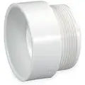 Male Adapter: Schedule 40, 1 1/2 in x 1 1/2 in Fitting Pipe Size, Male NPT x Female Socket, White