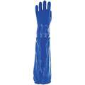 Versatouch Chemical Resistant Gloves: 79 mil Glove Thick, 24 in Glove Lg, Grain, 8 Glove Size, Blue, 1 PR