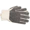 Knit Gloves With PVC Dots, S, Polyester/Cotton, Natural/Black, 1 PR