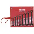 Proto Ratcheting Combination Wrench Set, SAE, Number of Pieces: 9, Number of Points: 12