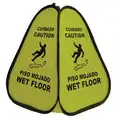 Folding Safety Cone, Sign Header Caution/Cuidado, Wet Floor, Piso Mojado