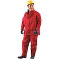 Ansell Chemical Resistant Jacket: Polyester, Medium Duty, Welded Seam, Red, 3XL
