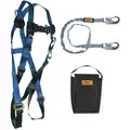 Blue, Universal Size Fall Protection Kit, 310 lb. Weight Capacity, Mating Leg Strap Buckles