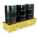 Eagle 78 gal. Polyethylene Drum Spill Containment Pallet for 3 Drums; Drain Included: No, Black, Yellow