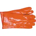 Chemical Resistant Glove, L, 12", PVC, Orange, 1 PR