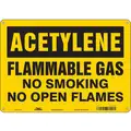 Fire Equipment, Caution, Aluminum, 10" x 14", With Mounting Holes, Not Retroreflective