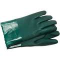 Chemical Resistant Glove, L, 10", PVC, Green, 6 PK