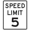 Diamond Recycled Aluminum Speed Limit Sign; 24" H x 18" W, Speed Limit 5