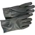 Chemical Resistant Glove, L, 11", PVC, Black, 1 PR