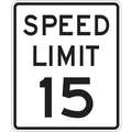 Diamond Recycled Aluminum Speed Limit Sign; 24" H x 18" W, Speed Limit 15