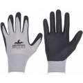 Nitrile Foam Dipped Nylon Knit Glove, S, Nylon, White/Black, 1 PR