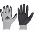 Nitrile Foam Dipped Nylon Knit Glove, M, Nylon, White/Black, 1 PR