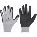 Nitrile Foam Dipped Nylon Knit Glove, L, Nylon, White/Black, 1 PR