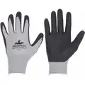Nitrile Foam Dipped Nylon Knit Glove, XL, Nylon, White/Black, 1 PR