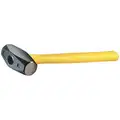 Westward Steel Drilling Hammer: Fiberglass Handle, 2 lb Head Wt, 1 3/4 in Dia, 10 in Overall Lg