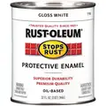 Rust-Oleum Enamel Paint: For Wood/Metal, White, 1 qt Size, Oil, Less than 485g/L