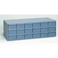 Steel Drawer Bin Cabinet, 33-3/4"W x 11-1/2"D x 10-3/4"H, 18 Drawers, Gray
