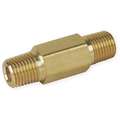 Hex Long Nipple: Brass, 1/4" x 1/4" Pipe Size, Male NPT x Male NPT, 2" Overall Lg